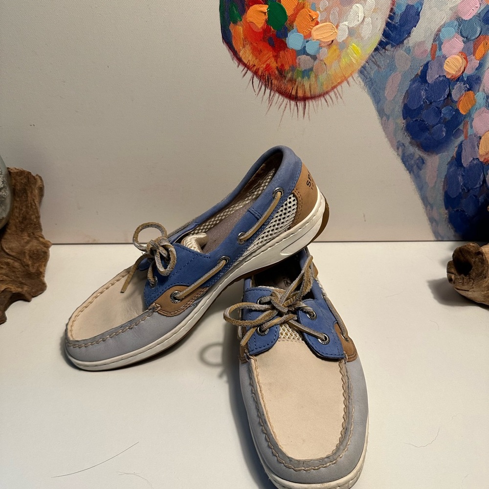 Sperry Top Slider Open Blue Mesh Boat Shoe